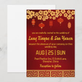 Moderne gouden Chinese huwelijksuitnodiging Kaart (Voorkant / Achterkant)