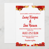 Moderne gouden Chinese huwelijksuitnodiging Kaart (Voorkant / Achterkant)