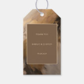 Moderne gouden chocolade artistieke bruiloft dank  cadeaulabel (Voorkant)