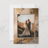 Moderne gouden chocolade artistieke foto bruiloft bedankkaart (Voorkant)