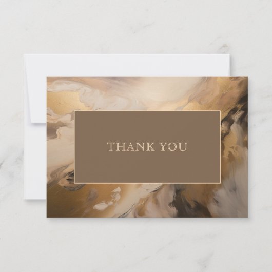 Moderne gouden chocolade artistieke Waterverf brui Bedankkaart (Voorkant)