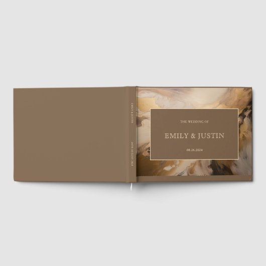 Moderne gouden chocolade artistieke Waterverf brui Gastenboek (Volledig)