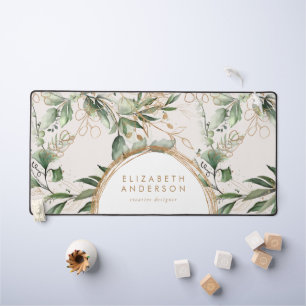 Moderne Gouden Cirkels Eucalyptus Bedrijf Groot Bureaumat