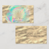Moderne Gouden Cirkels Lotus Holographic Inc Visitekaartje (Voorkant / Achterkant)