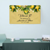 Moderne gouden citroenvrucht | Bruiloft Spandoek (Beurs)