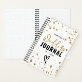 Moderne Gouden Confetti Bruiloft BUJO Notitieboek (Binnen)