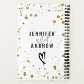 Moderne Gouden Confetti Bruiloft BUJO Notitieboek (Achterkant)