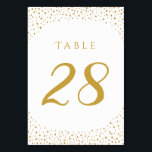 Moderne gouden Confetti bruiloft Kaart<br><div class="desc">Modern Elegant Gold Confetti Wedding Table Number. Ideaal voor een chic bruiloft. Voor een samenhangende blik, ZIE HET AANPASSEN VAN PUNTEN: https://www.zazzle.com/collections/gold_confetti_wedding_collections-119675945495214345 PERSONALISEER DIT PUNT (1) Voor verdere aanpassing, te klikken gelieve de "pas verder"verbinding aan en ons ontwerphulpmiddel te gebruiken om deze sjabloon te wijzigen. U kunt ook de achtergrondkleur...</div>