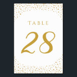 Moderne gouden Confetti bruiloft Kaart<br><div class="desc">Modern Elegant Gold Confetti Wedding Table Number. Ideaal voor een chic bruiloft. Voor een samenhangende blik, ZIE HET AANPASSEN VAN PUNTEN: https://www.zazzle.com/collections/gold_confetti_wedding_collections-119675945495214345 PERSONALISEER DIT PUNT (1) Voor verdere aanpassing, te klikken gelieve de "pas verder"verbinding aan en ons ontwerphulpmiddel te gebruiken om deze sjabloon te wijzigen. U kunt ook de achtergrondkleur...</div>