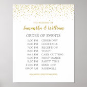 Moderne gouden Confetti bruiloft Poster (Voorkant)