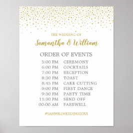 Moderne gouden Confetti bruiloft Poster