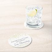 Moderne gouden Confetti bruiloft Ronde Kartonnen Onderzetter (Insitu)