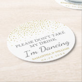 Moderne gouden Confetti bruiloft Ronde Kartonnen Onderzetter (Gebogen)