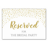Moderne gouden Confetti bruiloft voorbehouden Kaart (Achterkant)