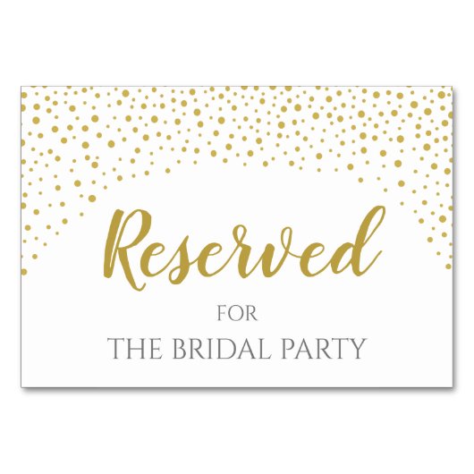 Moderne gouden Confetti bruiloft voorbehouden Kaart (Voorkant)