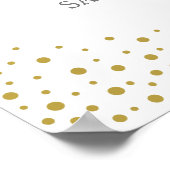 Moderne gouden Confetti bruiloft Welkomstbord Poster (Hoek)