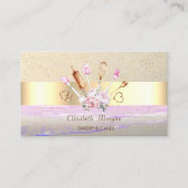 Moderne Gouden Confetti, Streep, Bakkerijgereedsch Visitekaartje (Voorkant)