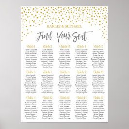 Moderne gouden Confetti-weddenschapskaart Poster