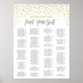 Moderne gouden Confetti-weddenschapskaart Poster (Voorkant)