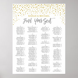 Moderne gouden Confetti-weddenschapskaart Poster