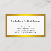 Moderne Gouden Confetti Whisk Gebak Chef Bakkerij Visitekaartje (Achterkant)