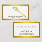 Moderne Gouden Confetti Whisk Gebak Chef Bakkerij Visitekaartje (Voorkant / Achterkant)