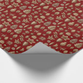 Moderne gouden decoraties voor Kerstmis Cadeaupapier (Hoek)