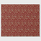 Moderne gouden decoraties voor Kerstmis Cadeaupapier (Vlak)