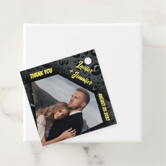 Moderne Gouden Diamant Aangepaste Bruiloft Favor T Bedankjes Labels (In situ)