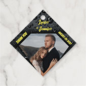 Moderne Gouden Diamant Aangepaste Bruiloft Favor T Bedankjes Labels (Voorkant)