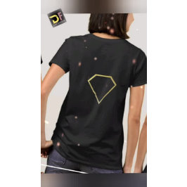 Moderne Gouden Diamant Stijl Zwart Gepersonaliseer T-shirt
