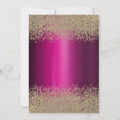 Moderne Gouden Diamanten Violet Metallic Quinceañe Kaart (Achterkant)