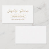 Moderne Gouden Display Shower Eenvoudige Baby Show Informatiekaartje (Voorkant / Achterkant)