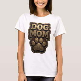 Moderne Gouden DOG MOM Citaat Ontwerp T-shirt