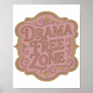 Moderne Gouden DRAMA VRIJE ZONE Ontwerp Poster