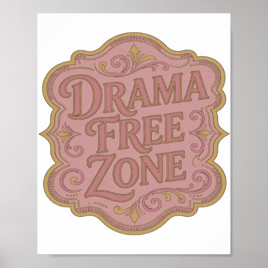 Moderne Gouden DRAMA VRIJE ZONE Ontwerp Poster (Voorkant)