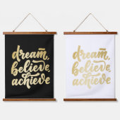 Moderne gouden dromen geloven dat je Motivatie kun Hangend Wandkleed (Dubbel)