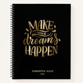 Moderne gouden dromen geloven dat je Motivatie kun Notitieboek (Voorkant)