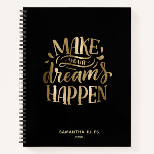 Moderne gouden dromen geloven dat je Motivatie kun Notitieboek
