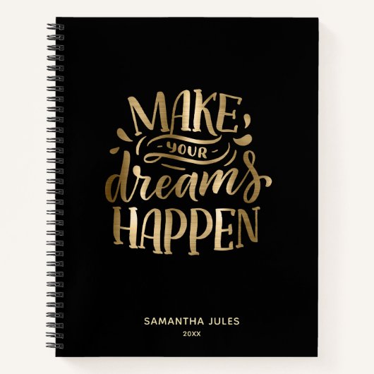 Moderne gouden dromen geloven dat je Motivatie kun Notitieboek (Voorkant)