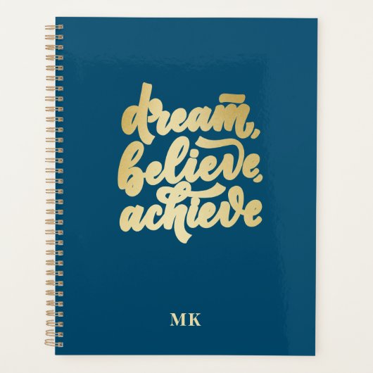 Moderne gouden dromen geloven dat je Motivatie kun Planner (Voorkant)