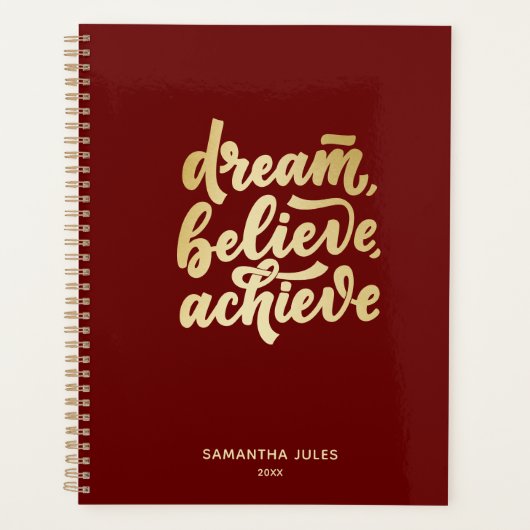 Moderne gouden dromen geloven dat je Motivatie P Planner (Voorkant)