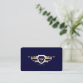 Moderne Gouden Drone Operator Monogram Midnight bl Visitekaartje (Staand voorkant)