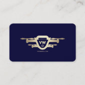 Moderne Gouden Drone Operator Monogram Midnight bl Visitekaartje (Voorkant)