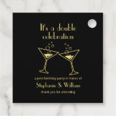 Moderne gouden dubbele viering gezamenlijke verjaa bedankjes labels (Achterkant)