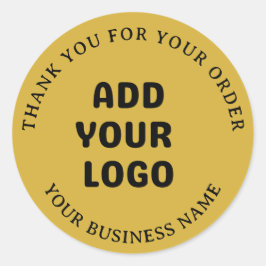 Moderne Gouden Eenvoudige Voeg Uw Logo Zakelijke S Ronde Sticker