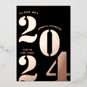 MODERNE Gouden EINDAFSCHEID FEest FOLIE UITNODIGIN Folie Uitnodiging (Voorkant)