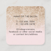 Moderne gouden elegante roze schoonheidssalon afsprakenkaartje (Achterkant)