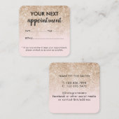 Moderne gouden elegante roze schoonheidssalon afsprakenkaartje (Voorkant / Achterkant)