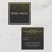 Moderne gouden elegante schoonheidssalon aanbevelingskaartje (Voorkant / Achterkant)